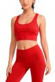 Red Seamless Sports Bra and High-Waisted Leggings Set
