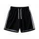 Men's Black Athletic Shorts with Side White Stripes