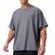 Men's Grey Oversized Short-Sleeve Athletic T-Shirt